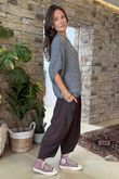 Made in Italy Big Softie Cap Sleeve Knit Top Slate